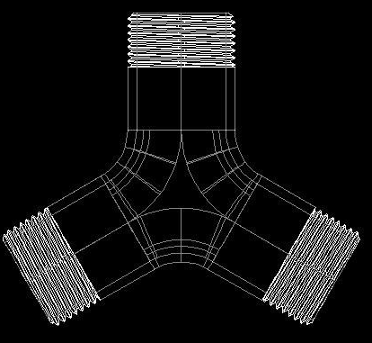 如何用CAD繪制一個三通管？